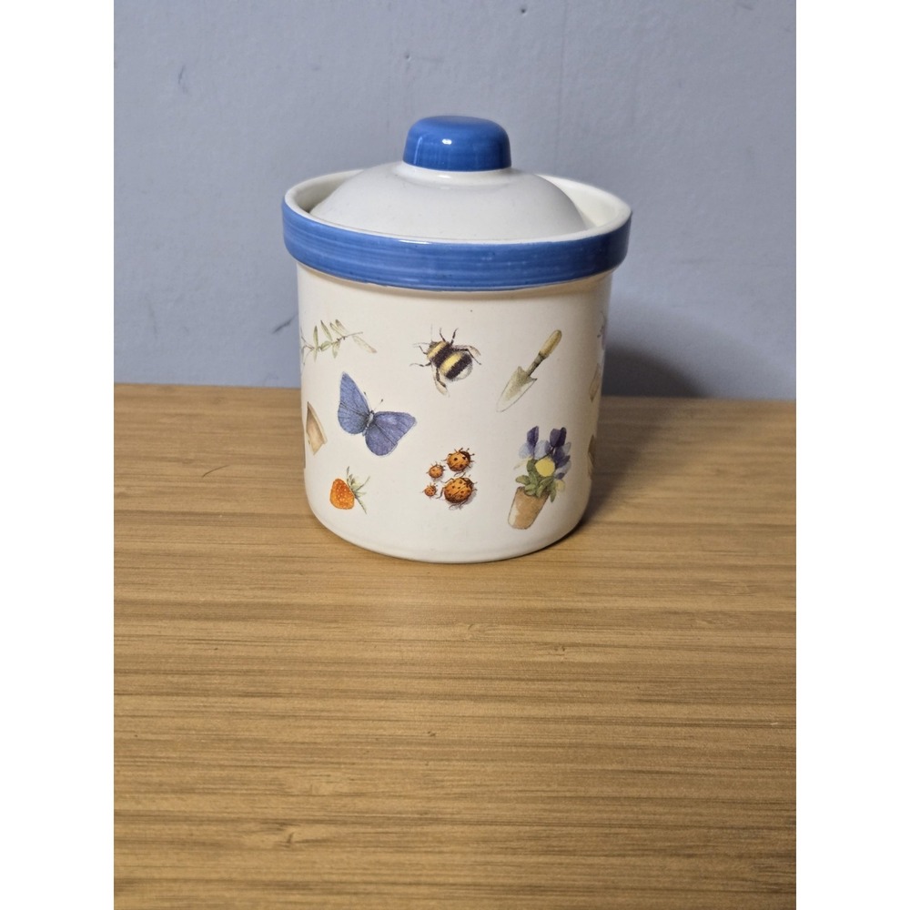 Vintage Marjolein Bastin‎ By Hallmark Nature's Sketchbook Small Ceramic Canister